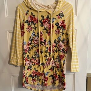 Ultra Flirt Yellow Floral Hoodie